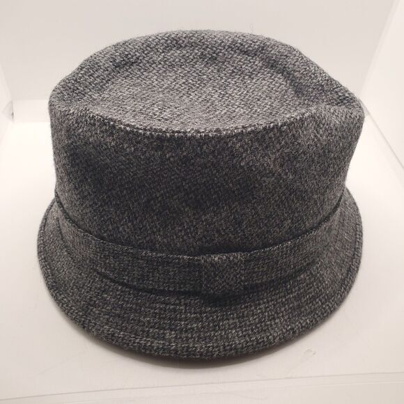 Moon Marks & Spencer Tweed Gray Black Wool Fedora Hat SIze 7.25 to 7.38 UK Large - Picture 9 of 9
